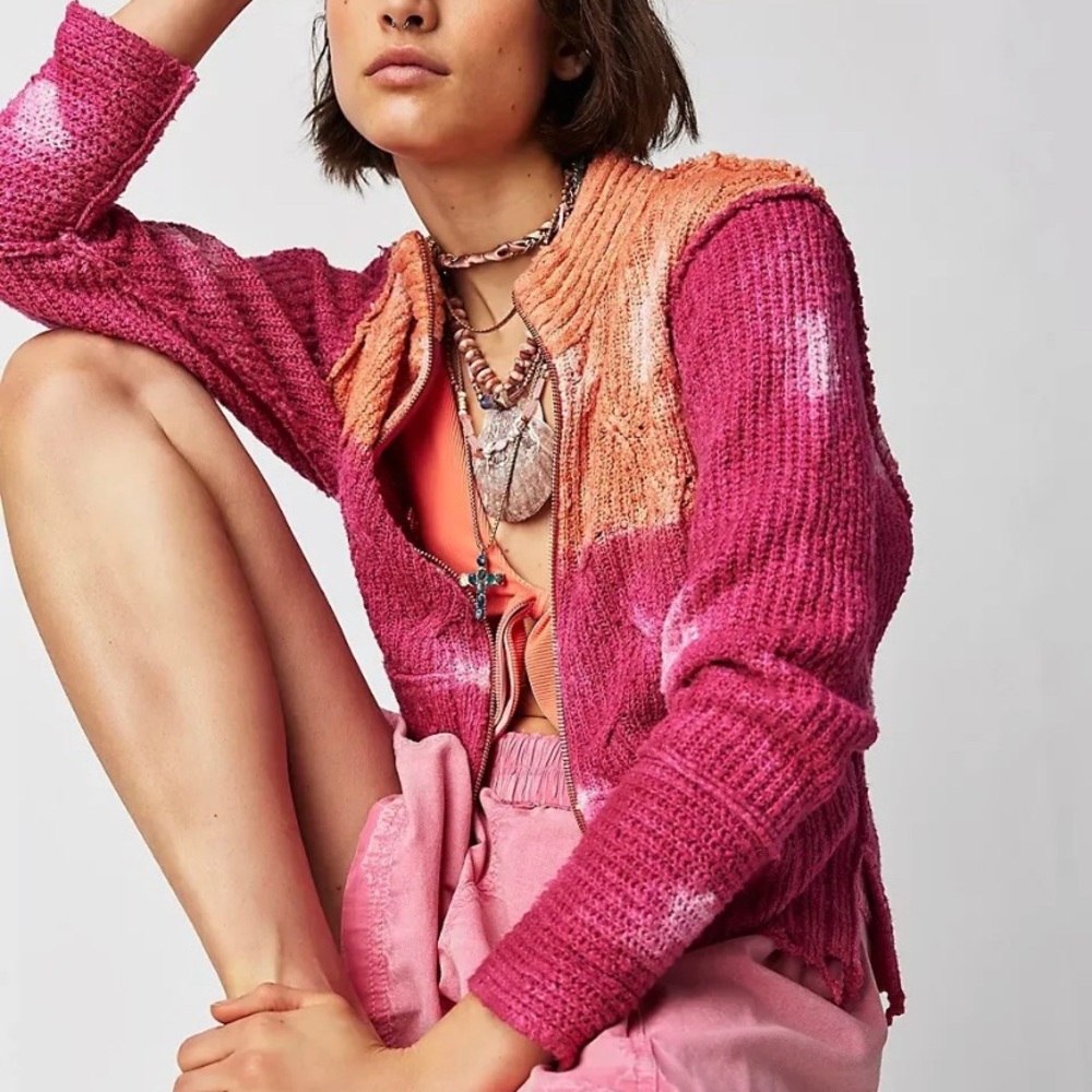 Free People Horizon Linen Cardigan Size M